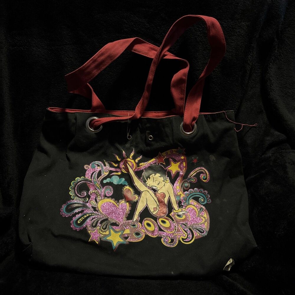 Betty Boop Purse Bag Tote Black Punk Rockabilly